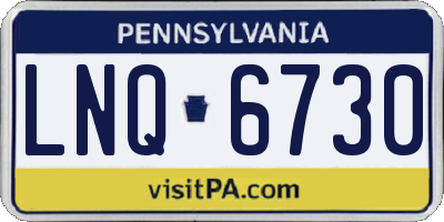 PA license plate LNQ6730