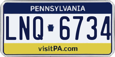 PA license plate LNQ6734