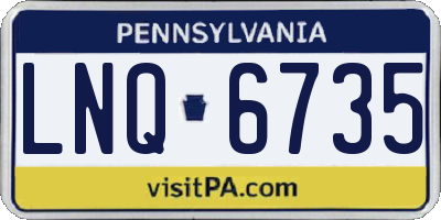 PA license plate LNQ6735