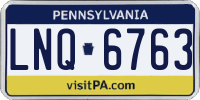 PA license plate LNQ6763