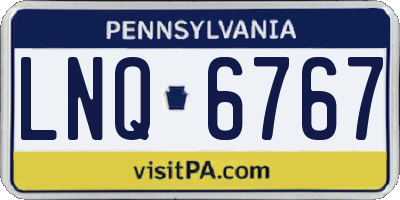 PA license plate LNQ6767