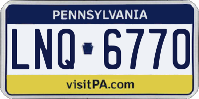 PA license plate LNQ6770