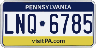 PA license plate LNQ6785