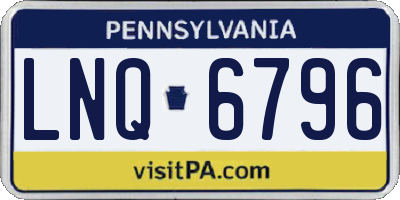 PA license plate LNQ6796