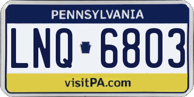 PA license plate LNQ6803