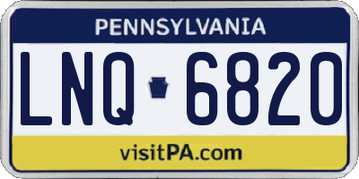 PA license plate LNQ6820