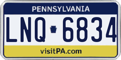 PA license plate LNQ6834