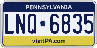 PA license plate LNQ6835