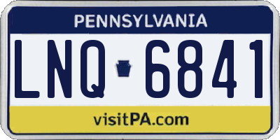 PA license plate LNQ6841