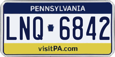 PA license plate LNQ6842
