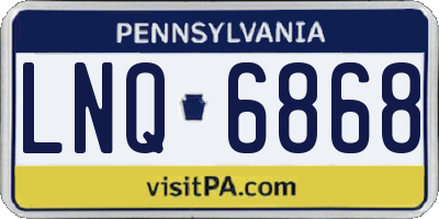 PA license plate LNQ6868