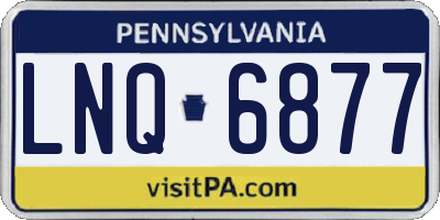 PA license plate LNQ6877