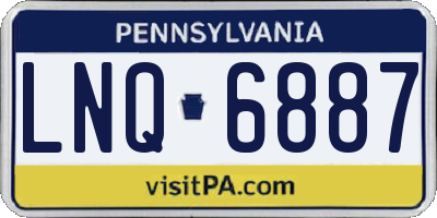 PA license plate LNQ6887