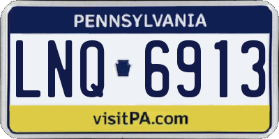 PA license plate LNQ6913