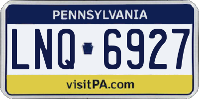 PA license plate LNQ6927