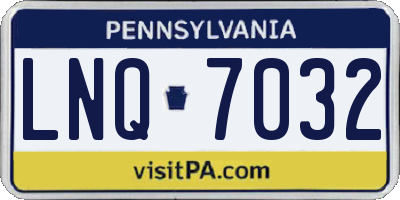 PA license plate LNQ7032