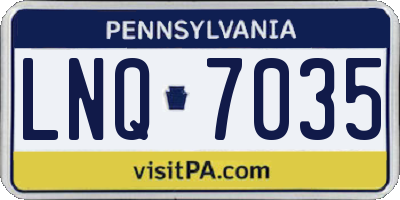 PA license plate LNQ7035