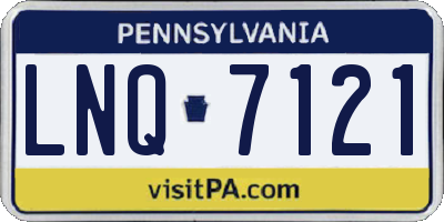 PA license plate LNQ7121