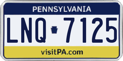 PA license plate LNQ7125