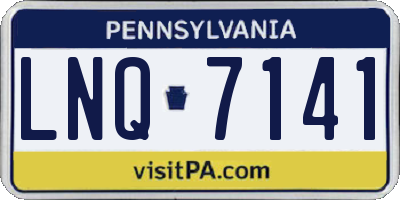 PA license plate LNQ7141