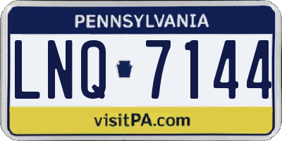 PA license plate LNQ7144
