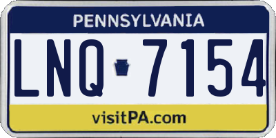 PA license plate LNQ7154