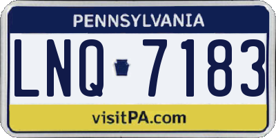 PA license plate LNQ7183