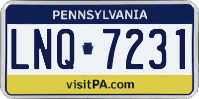 PA license plate LNQ7231
