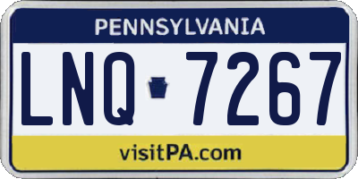 PA license plate LNQ7267