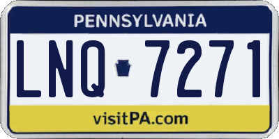 PA license plate LNQ7271