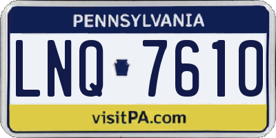 PA license plate LNQ7610