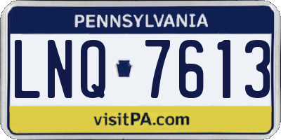 PA license plate LNQ7613
