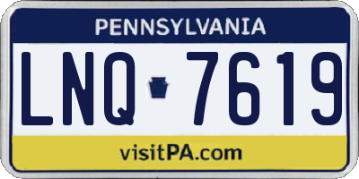 PA license plate LNQ7619