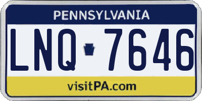 PA license plate LNQ7646