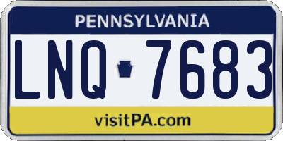 PA license plate LNQ7683