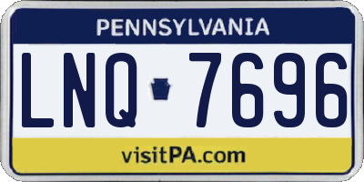 PA license plate LNQ7696