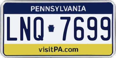 PA license plate LNQ7699