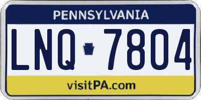 PA license plate LNQ7804