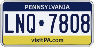 PA license plate LNQ7808