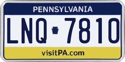 PA license plate LNQ7810