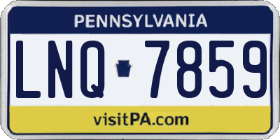 PA license plate LNQ7859