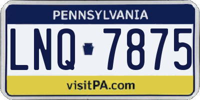 PA license plate LNQ7875
