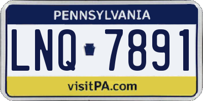 PA license plate LNQ7891