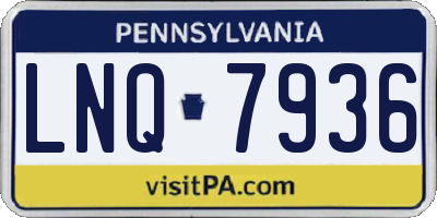 PA license plate LNQ7936