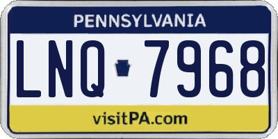 PA license plate LNQ7968