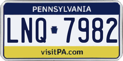 PA license plate LNQ7982