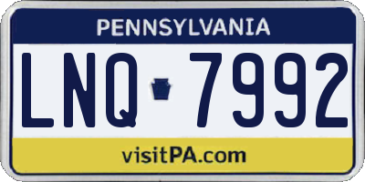 PA license plate LNQ7992