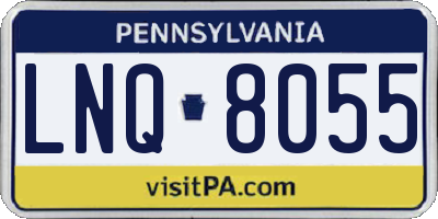 PA license plate LNQ8055