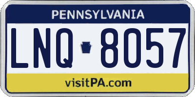 PA license plate LNQ8057