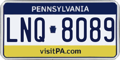 PA license plate LNQ8089